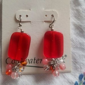 Sterling silver and Glass Statement Earrings